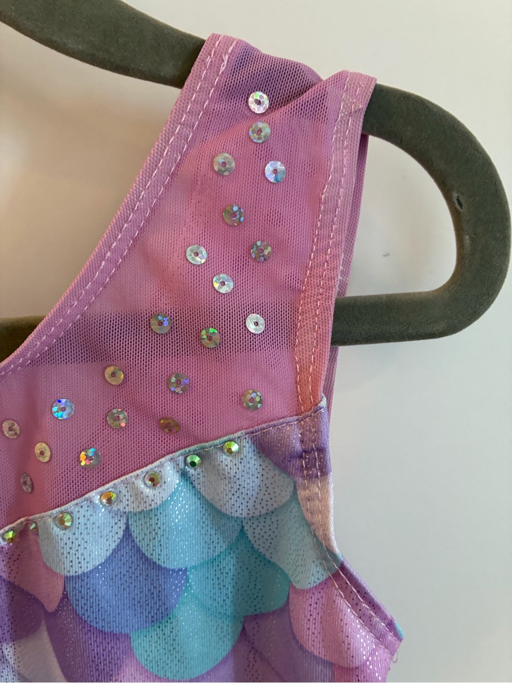 Mermaid Scale Purple Multicolor Kids Dance Gymnastics Leotard - 110 (4T/5T) - Picture 4 of 7